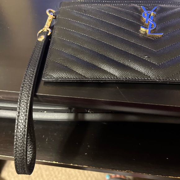 YSL Saint Laurent Monogram Matelassé Cassandra Leather Pouch - Picture 6 of 7